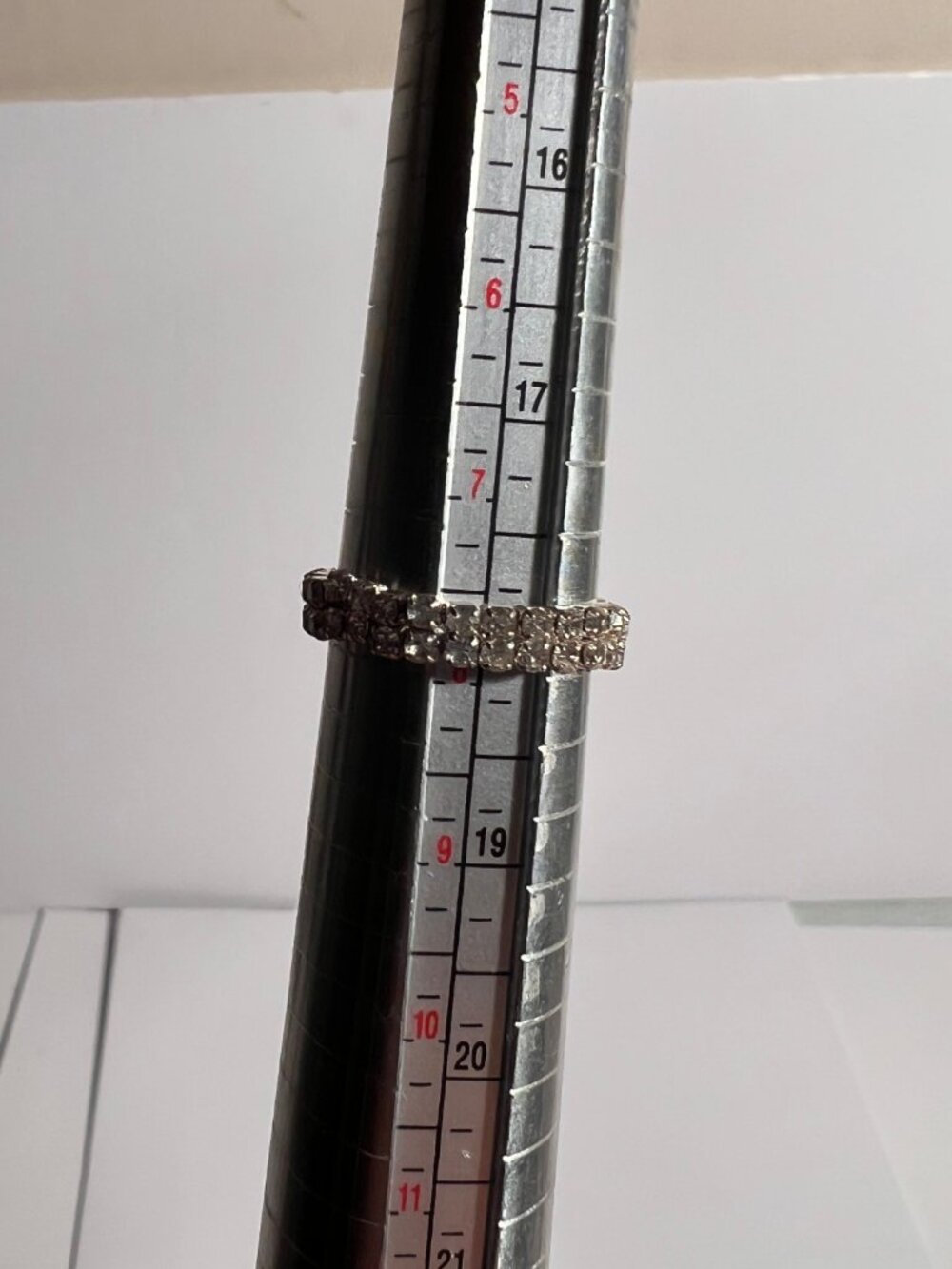 Set of 2 Silver-Tone Rhinestone Stretch Rings - Picture 7 of 10